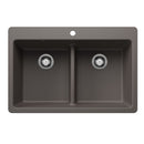 33" X 22" Double Bowl 50/50 Low Divide Dual Mount-8