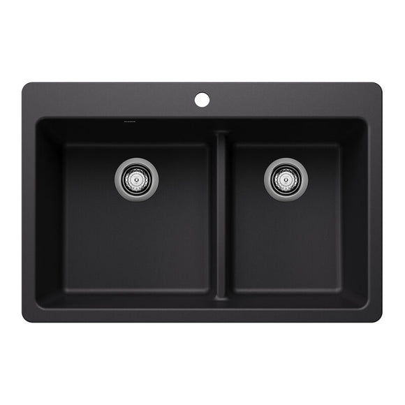 33" X 22" Double Bowl 60/40 Offset Low Divide Dual Mount