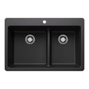 33" X 22" Double Bowl 60/40 Offset Low Divide Dual Mount-8