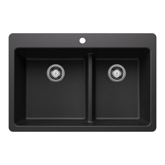 33" X 22" Double Bowl 60/40 Offset Low Divide Dual Mount