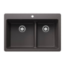 33" X 22" Double Bowl 60/40 Offset Low Divide Dual Mount-8