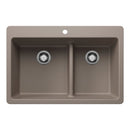 33" X 22" Double Bowl 60/40 Offset Low Divide Dual Mount-1