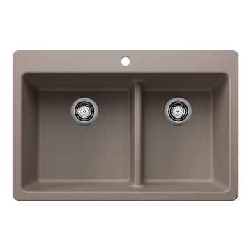 33" X 22" Double Bowl 60/40 Offset Low Divide Dual Mount