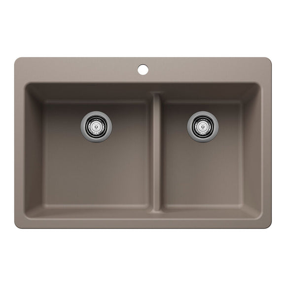 33" X 22" Double Bowl 60/40 Offset Low Divide Dual Mount