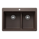 33" X 22" Double Bowl 60/40 Offset Low Divide Dual Mount-2