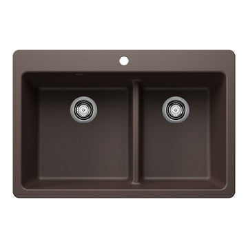 33" X 22" Double Bowl 60/40 Offset Low Divide Dual Mount - 0