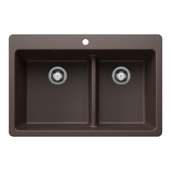 33" X 22" Double Bowl 60/40 Offset Low Divide Dual Mount