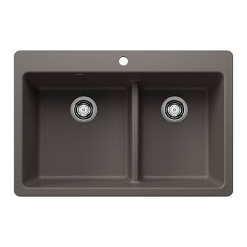 33" X 22" Double Bowl 60/40 Offset Low Divide Dual Mount - 0