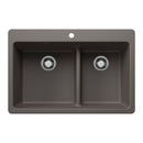 33" X 22" Double Bowl 60/40 Offset Low Divide Dual Mount-5