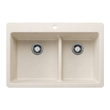 33" X 22" Double Bowl 60/40 Offset Low Divide Dual Mount