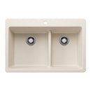 33" X 22" Double Bowl 60/40 Offset Low Divide Dual Mount-6