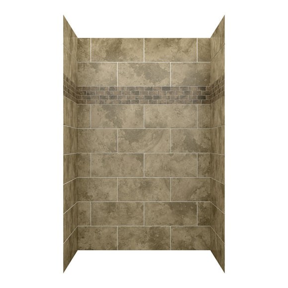 60" X 36" ALCOVE SHOWER WALL KIT W/ACCENT PANEL