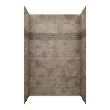 60" X 36" ALCOVE SHOWER WALL KIT W/ACCENT PANEL