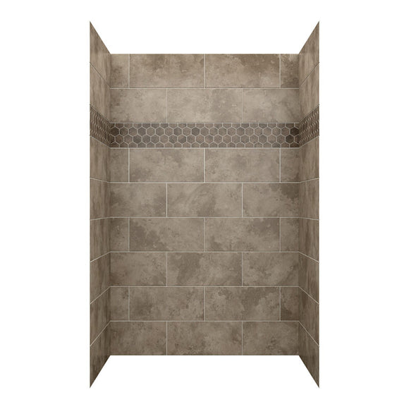 60" X 36" ALCOVE SHOWER WALL KIT W/ACCENT PANEL