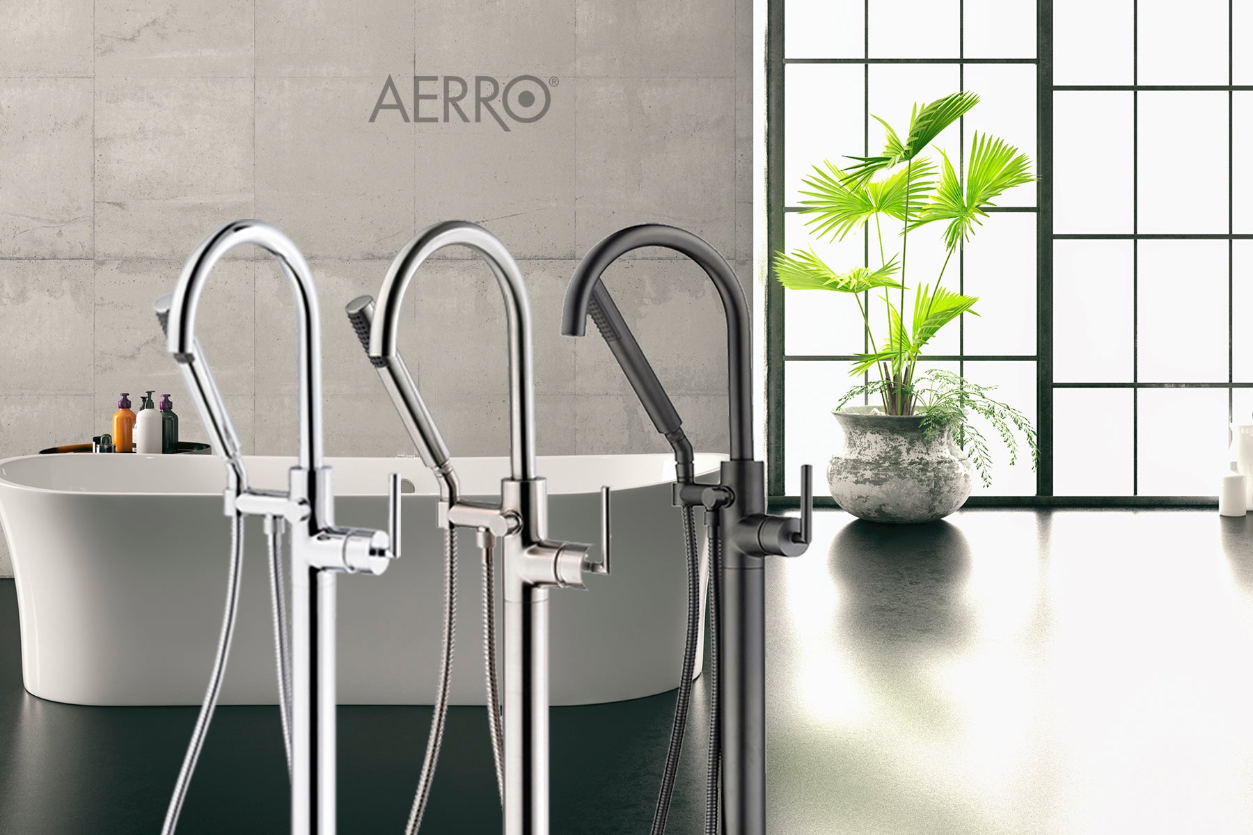 Aerro Free Standing Tub Filler Trim Only | Luxart Collection