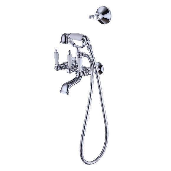 Elegant Wall or Deck Mount Tub Filler Trim Kit with Handshower