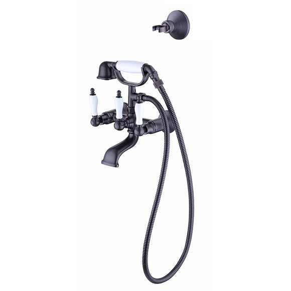 Elegant Wall or Deck Mount Tub Filler Trim Kit with Handshower