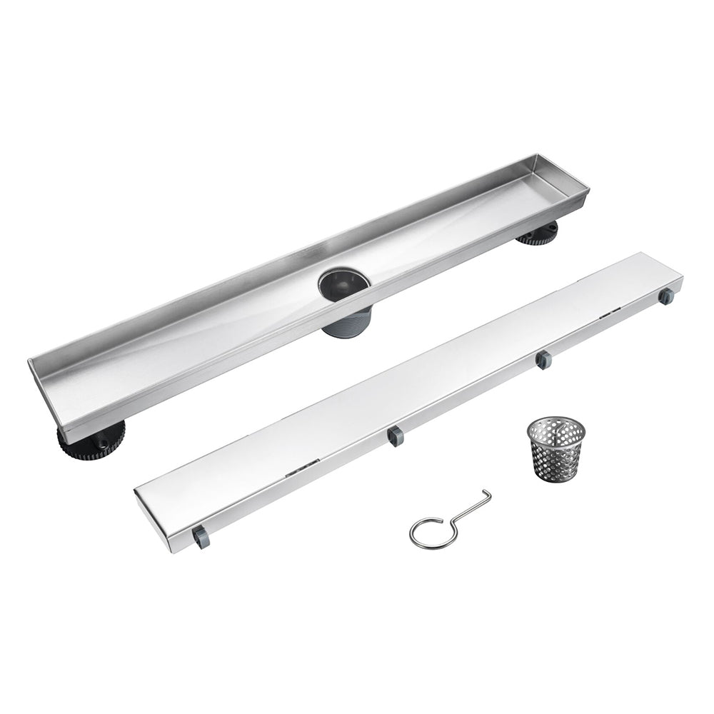 24" Linear Shower Drain and Body Tile In Grate