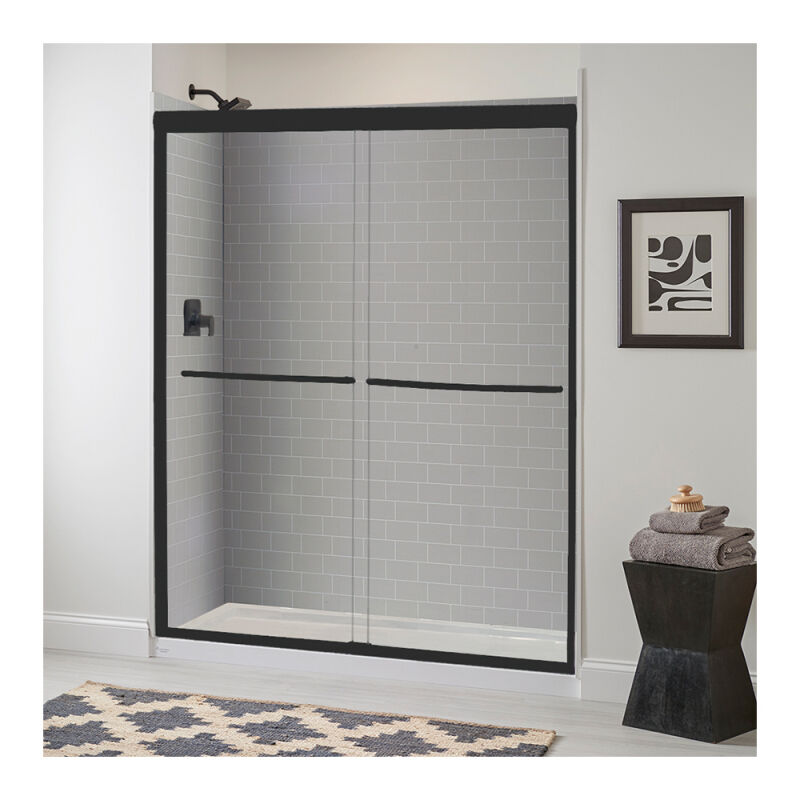 Minimalist 56" to 60"W x 60"H Frameless Sliding Tub Door 1/4" Clear Glass