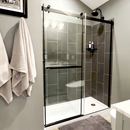 Architectural 43" to 47"W x 76"H Frameless Double Roller Shower Door 5/16" Clear Glass-5