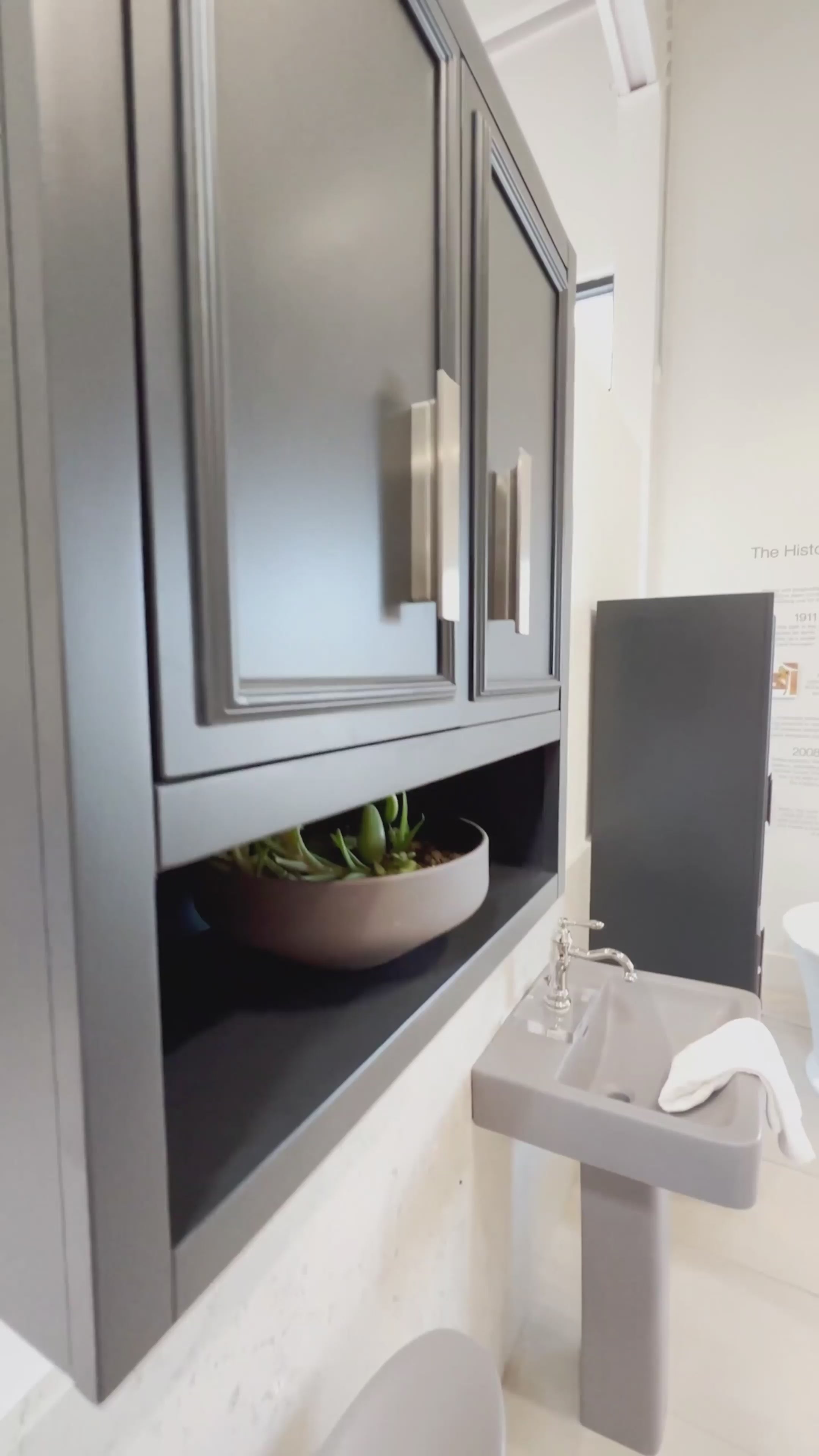 Modern Slate Gray Square 1 Hole Basin and Base-4