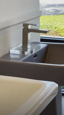 Modern Slate Gray Square 1 Hole Basin and Base-3