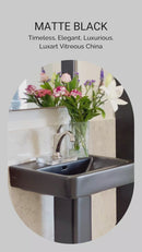 Modern Matte Black Square 1 Hole Basin and Base-3