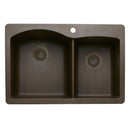 33 X 22" Double Bowl 60/40 Offset Dual Mount-1