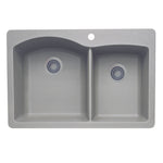 33 X 22" Double Bowl 60/40 Offset Dual Mount