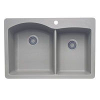 33 X 22" Double Bowl 60/40 Offset Dual Mount